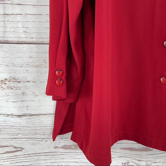 Maggie McNaughton red top and pants set button down - Picture 3 of 12